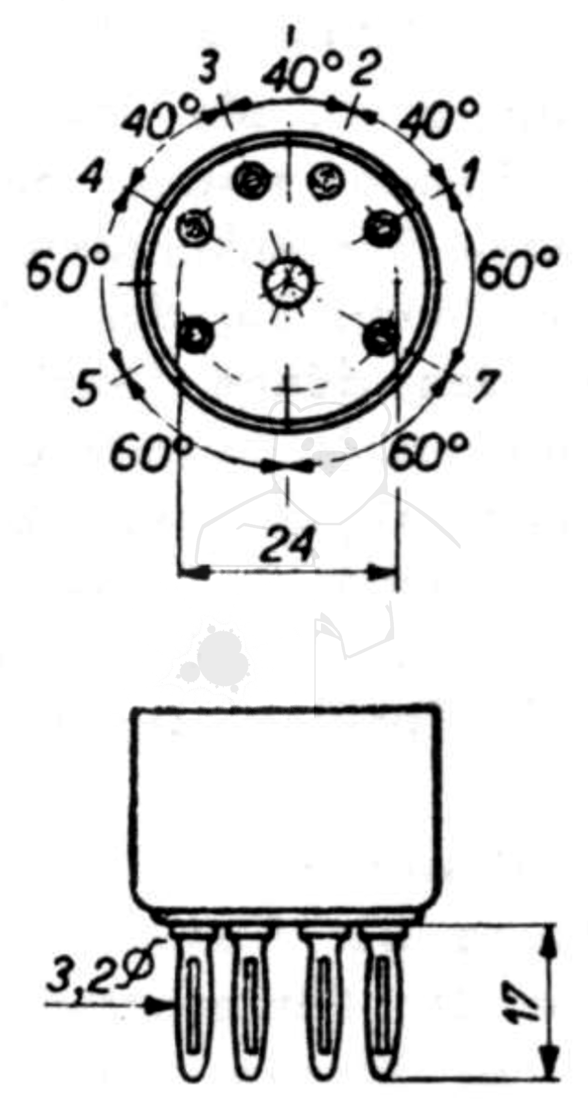 Fassung für Röhren mit: Binodensockel, 6pol. aus: Das große Röhrenhandbuch, Franzis Verlag, 1995 München